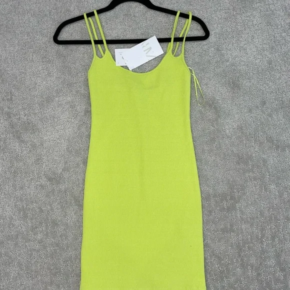 strapless open back dress Ribbed Knit Turtleneck Balloon Sleeves Sweater Mini Dress main image 0